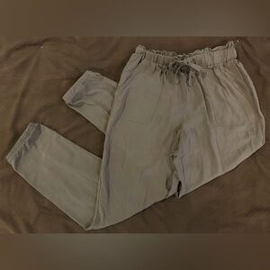 NWOT Pink Rose Army Green Elastic High Waist Light Jogger Pants - M